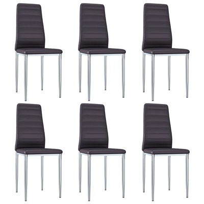 Dining Chairs 6 pcs faux Leather Brown