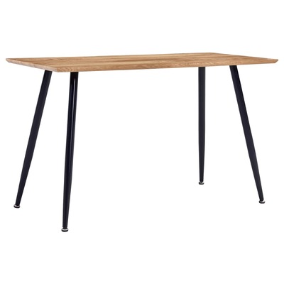 Dining Table Oak & Black MDF