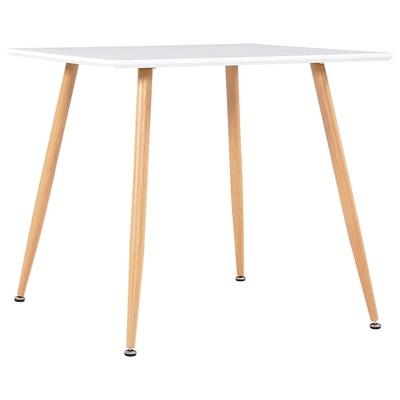 Dining Table White and Oak  MDF