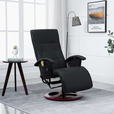 Massage Chair Black faux Leather