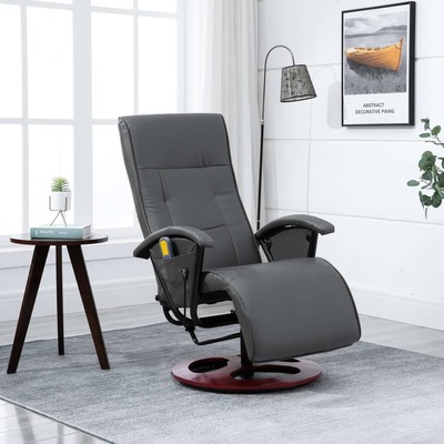 Massage Chair Grey faux Leather