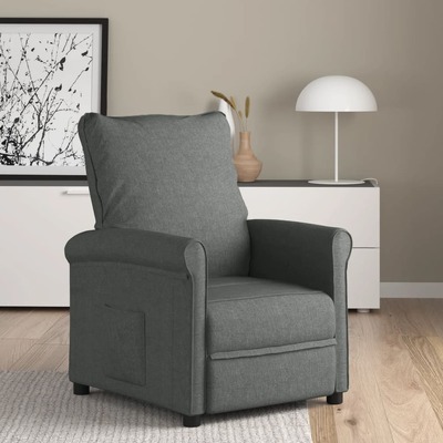 TV Recliner Chair Dark Grey Fabric