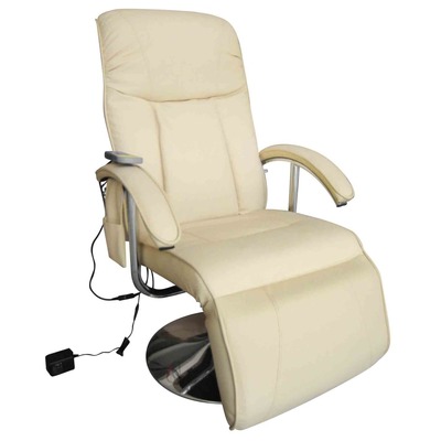 Massage Chair Cream White faux Leather