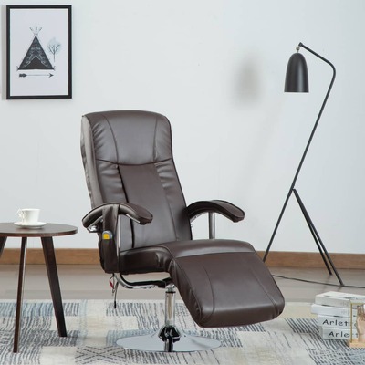 Massage Chair Cream Brown faux Leather