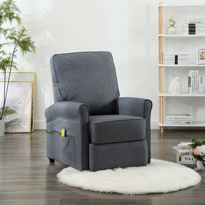 Massage Recliner Dark Grey Fabric
