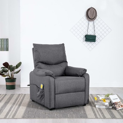 TV Massage Recliner Dark Grey Fabric