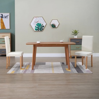 Dining Chairs 2 pcs Cream Faux Leather
