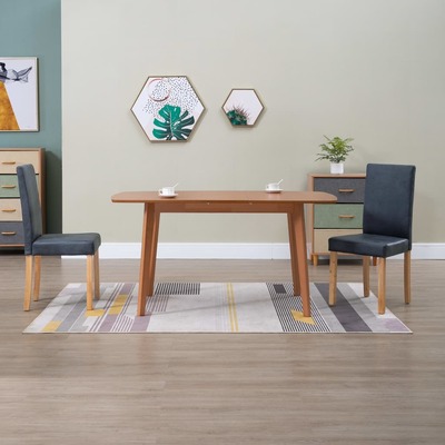 Dining Chairs 2 pcs faux Suede Leather -Grey