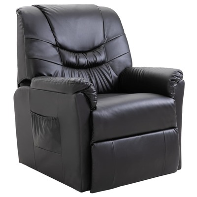 Reclining Chair Black Faux Leather