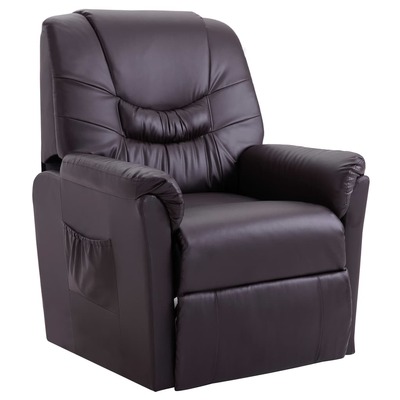 Reclining Chair Brown Faux Leather