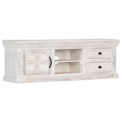TV Cabinet White Mang Wood