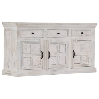 Sideboard 3 Doors Mango Wood White 