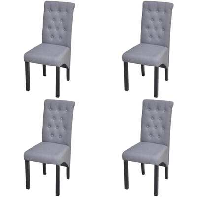 Dining Chairs 4 pcs Light Grey Fabric