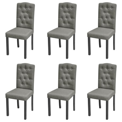 Dining Chairs 6 pcs Light Grey Fabric