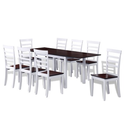 Etending Dining Set 9 Pieces Brown and White