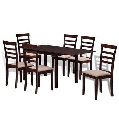 Etending Dining Set 7 Pieces Brown