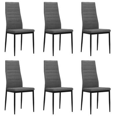 Dining Chairs 6 pcs Light Grey Fabric