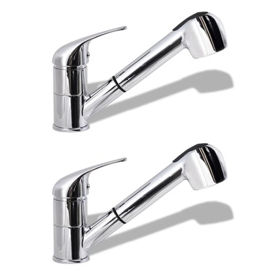 2 pcs Kitchen Mier Taps Chrome