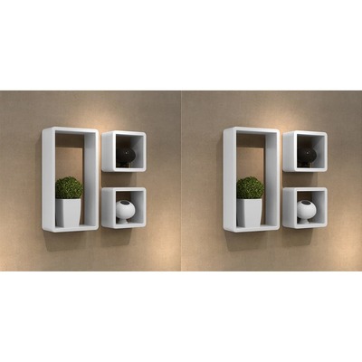 Wall Cube Shelves 6 pcs White