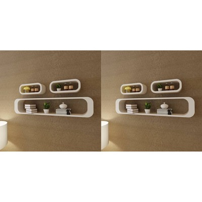 Wall Cube Shelves 6 pcs White