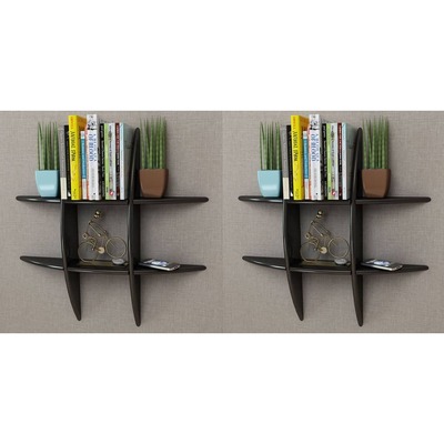 Wall Shelves 2 pcs Black