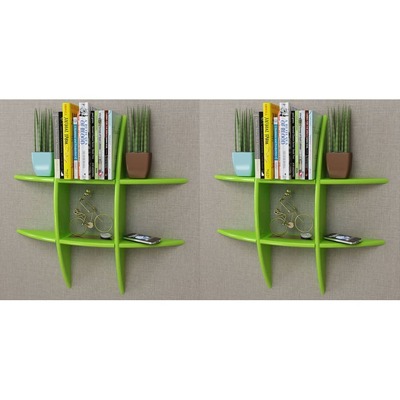 Wall Shelves 2 pcs Green