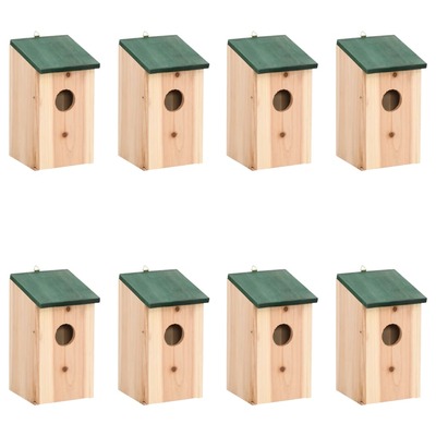Bird Houses 8 pcs Wood