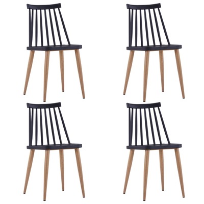 Dining Chairs 4 pcs Black Plastic