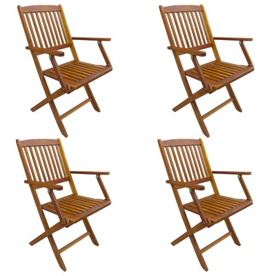 Folding Outdoor Chairs 4 pcs Solid Acacia Wood