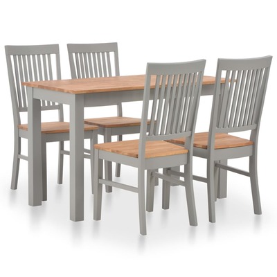 5 Piece Dining Set Solid Oak Wood