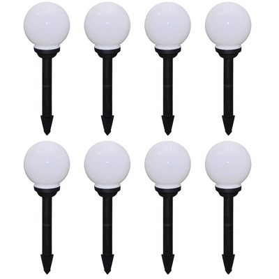 Outdoor Pathway Lamps 8 pcs LED 15 cm with Ground Spike