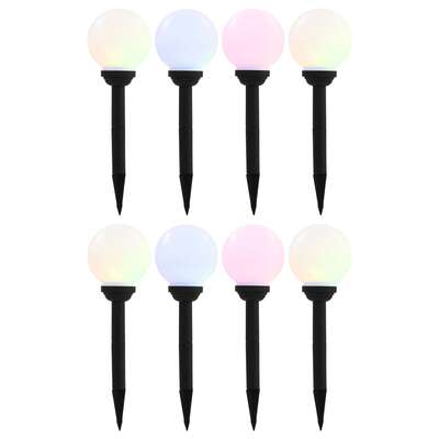 Outdoor Solar Lamps 8 pcs LED Spherical 15 cm RGB