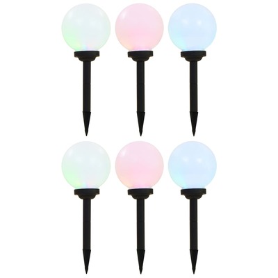 Outdoor Solar Lamps 6 pcs LED Spherical 20 cm RGB