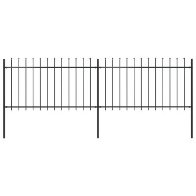 Garden Home Fence Spear Top Steel Black