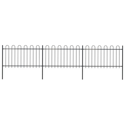 Garden Fence with Hoop Top Steel Durable