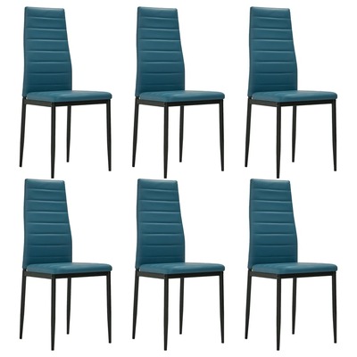 Dining Chairs 6 pcs Sea Blue faux Leather