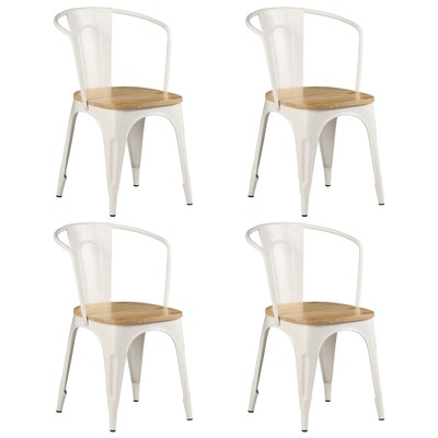 Dining Chairs 4 pcs White Solid Mango Wood