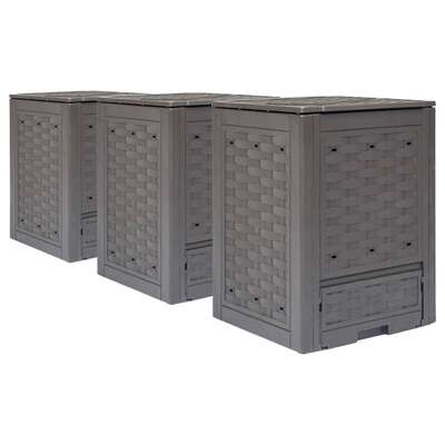 Garden Composters 3 pcs Brown 900 L