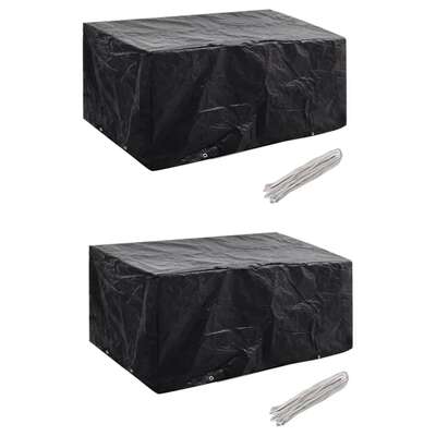 Garden Furniture Covers 2 pcs 4 Person Poly Rattan Set 8 Eyelets
