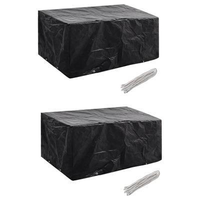 Garden Furniture Covers 2 pcs 4 Person Poly Rattan Set 8 Eyelets