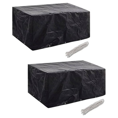Garden Furniture Covers 2 pcs 6 Person Poly Rattan Set 10 Eyelets
