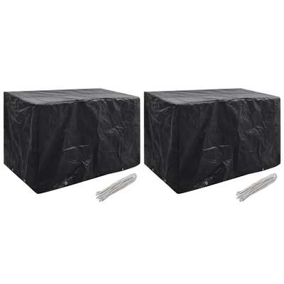 Garden Furniture Covers 2 pcs 8 Eyelets Black