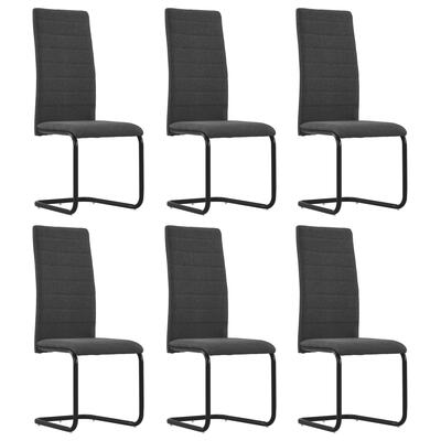 Dining Chairs 6 pcs Dark Grey Fabric