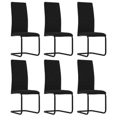 Dining Chairs 6 pcs Black Fabric