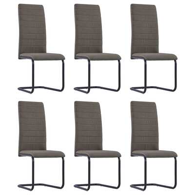 Dining Chairs 6 pcs Taupe Fabric