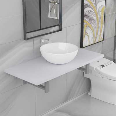 Two Piece Bathroom Furniture Set Ceramic White