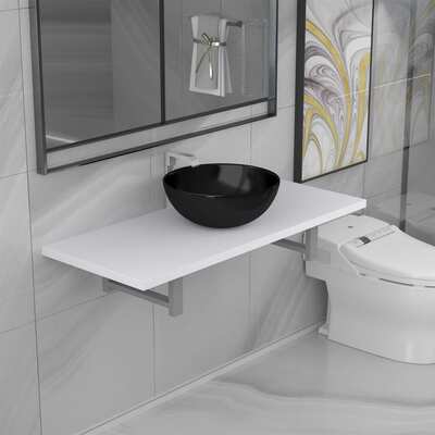 Two Piece Bathroom Furniture Set Ceramic White