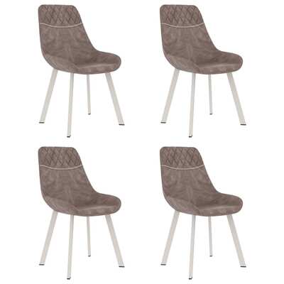 Dining Chairs 4 pcs Brown Faux Leather