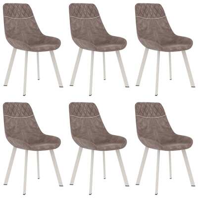 Dining Chairs 6 pcs Brown Faux Leather