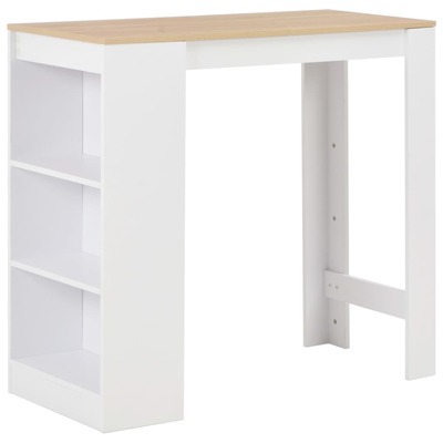 Bar Table with Shelf ,White